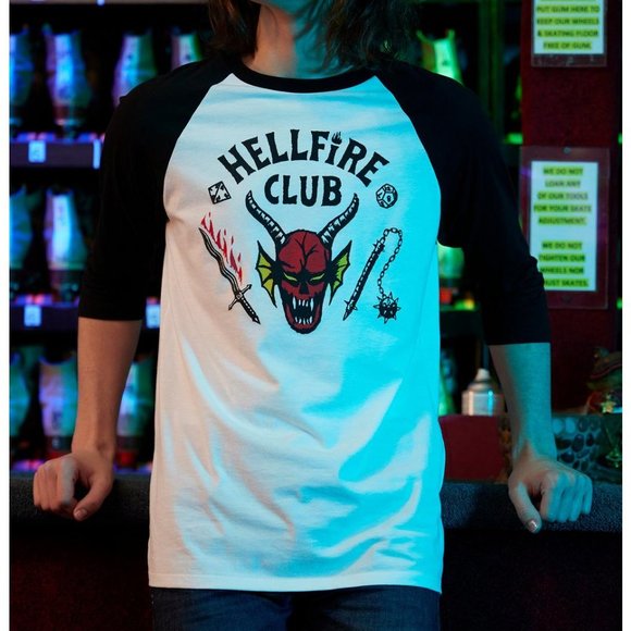 Gildan Tops - Stranger Things Hellfire Club 3/4 Sleeve Top Size Medium